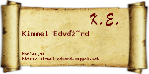 Kimmel Edvárd névjegykártya